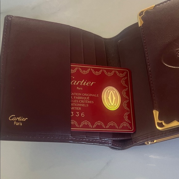 Cartier Rich Brown Leather Wallet with Gold Accents - Picture 6 of 8